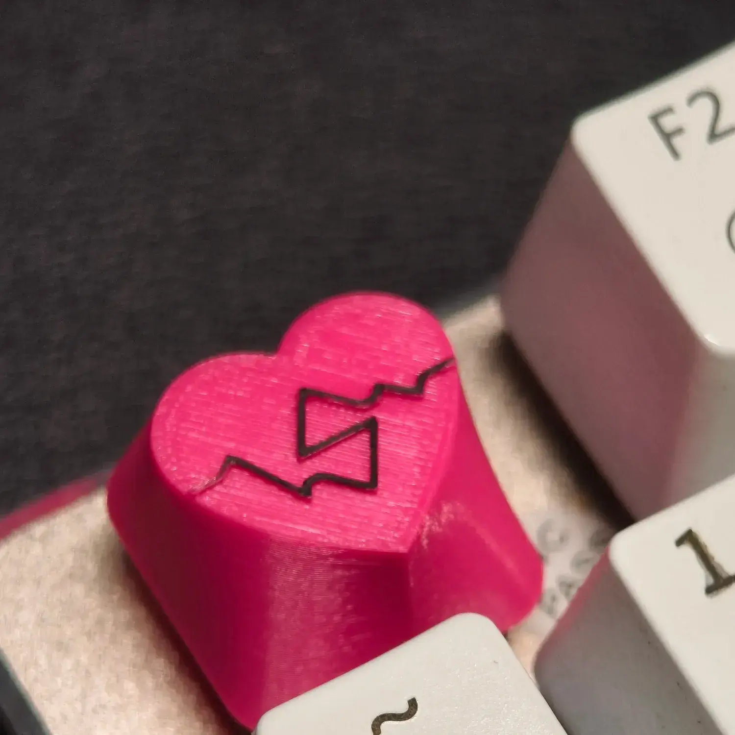 3D Printed Heart Artisan Keycap for Mechanical Keyboards