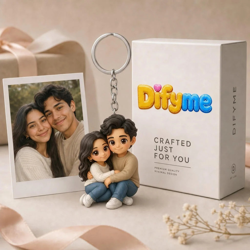 Custom 3D Cartoon Mini Me Keychain - Personalized Photo Figurine Bag Charm