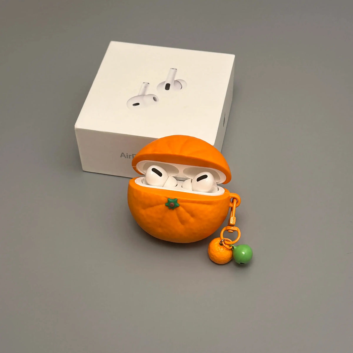 Cute Realistic Mini Orange AirPods Case