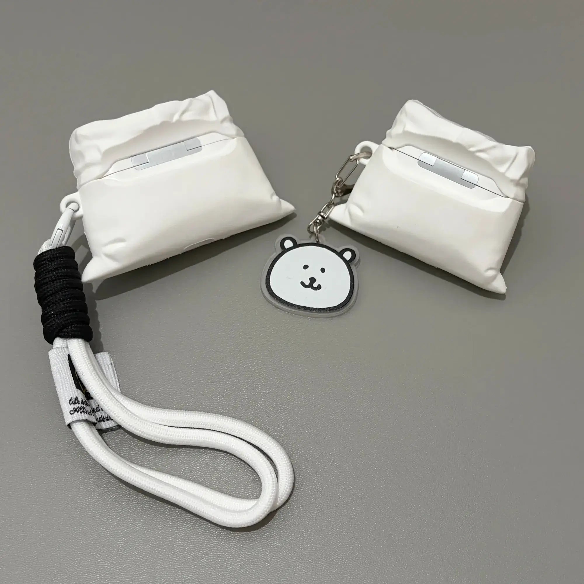 Fun Little White Bear Pouch AirPods Case