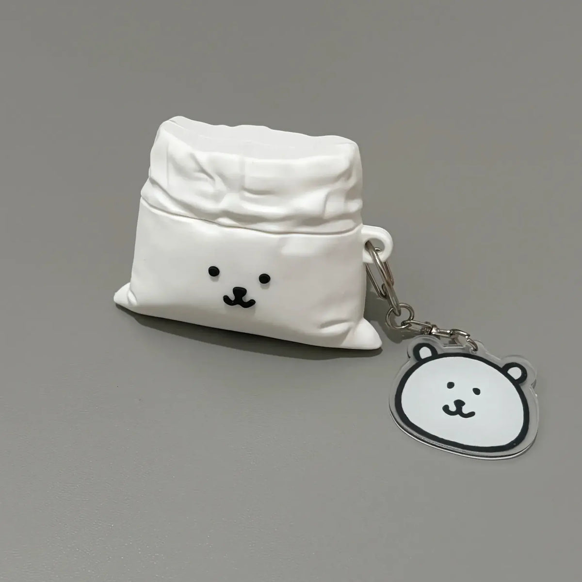 Fun Little White Bear Pouch AirPods Case