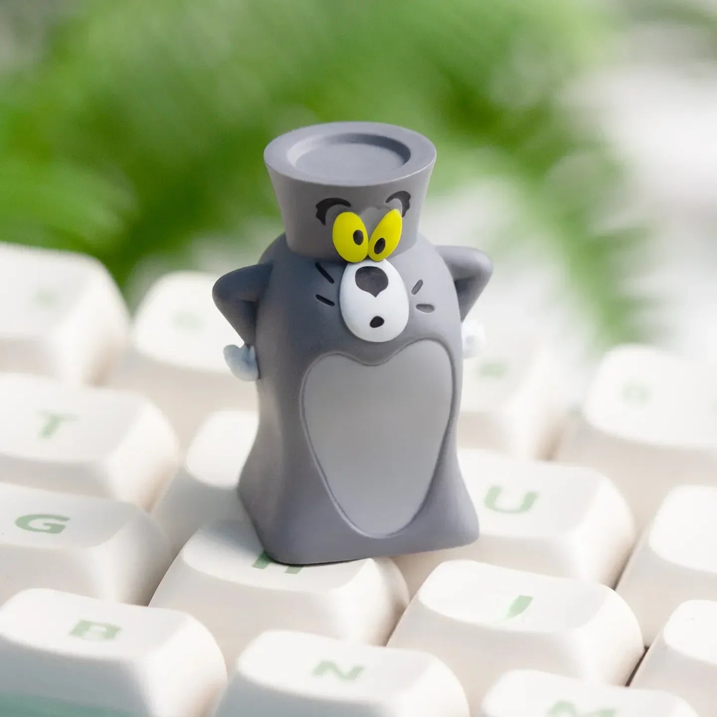 Quirky Cat and Mouse Resin Artisan Keycap for Mechanical Keyboards