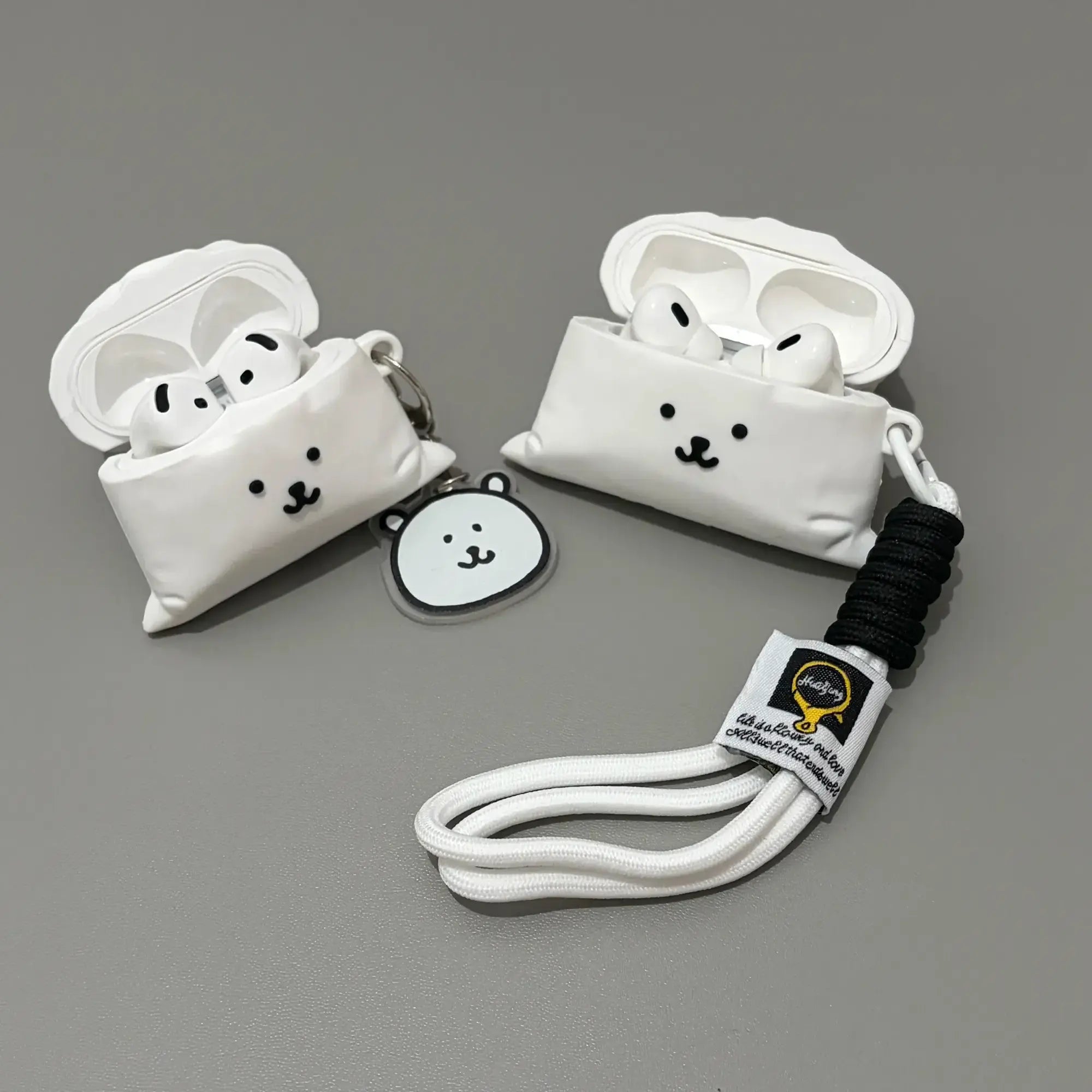 Fun Little White Bear Pouch AirPods Case